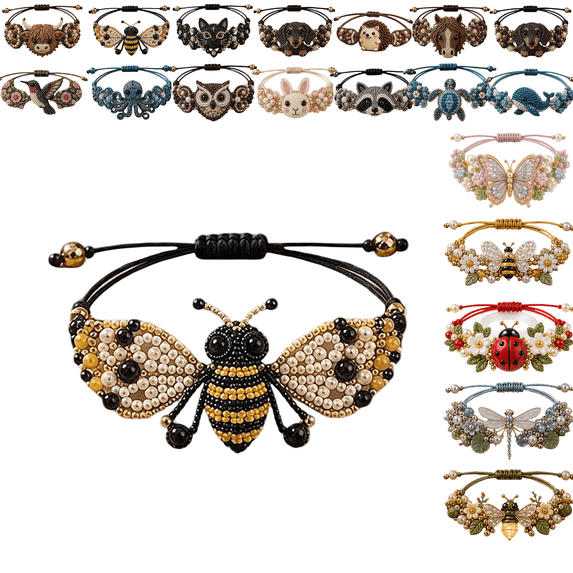 DIY Beaded Bracelet Making Kit, Animal Seed Bead Bracelet Craft Kit for Adults, Adjustable Handmade Bead Weaving Jewelry Making Set, Crafts Gift for Women and DIY Enthusiasts
