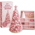 thumbnail image 1 of DIY Beaded Christmas Tree Craft Kit, Complete Tabletop Mini Xmas Tree Making Set with Foam , Pearl Beads, Pins & Star Topper, Handmade Holiday Decor for Ornament, Creative DIY Art Project-B, 1 of 5