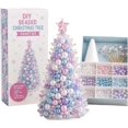thumbnail image 1 of DIY Beaded Christmas Tree Craft Kit, Complete Tabletop Mini Xmas Tree Making Set with Foam , Pearl Beads, Pins & Star Topper, Handmade Holiday Decor for Ornament, Creative DIY Art Project-C, 1 of 6