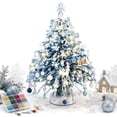 thumbnail image 1 of DIY Beaded Christmas Tree Craft Kit for Adults, Ice‑Blue Crystal Tabletop Tree with Snowflake Reindeer Charms, Xmas Handmade Gift, 1 of 5
