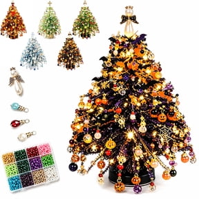 DIY Beaded Christmas Tree Kit, 3D Crystal Bead Craft Set for Adults, Colorful Beads and Wire, Compact Holiday Decor, DIY Steps, Creative Christmas Project