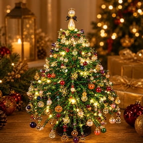 DIY Beaded Christmas Tree Kit, 3D Crystal Holiday Craft Set, Handmade Tabletop Tree with Colorful Beads and Wire Frame, for Christmas Home Decor, Creative Projects and Holiday Gifts