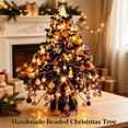 thumbnail image 1 of DIY Beaded Christmas Tree Kit – Create Your Own Sparkling Holiday Decoration, Custom Handmade Beaded Tree Craft Kit for Holiday Decor （Pumpkin）, 1 of 9