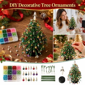 DIY Beaded Christmas Tree Kit, Create Your Own Sparkling Holiday Decoration, Handmade Craft Gift for Christmas Halloween Fall