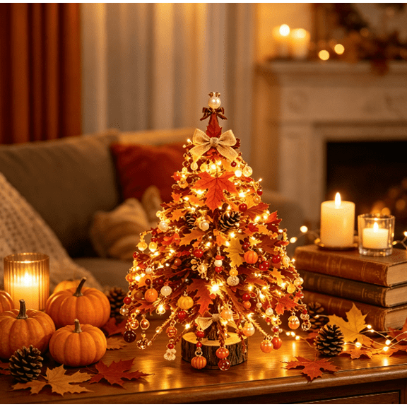 DIY Beaded Christmas Tree Kit – Handmade Holiday Beading Craft Set for Indoor Home Display & Creative Gift, Handmade Mini Bead Tree (Autumn)
