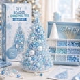 thumbnail image 1 of DIY Beaded Christmas Tree Kit - Handmade Holiday Craft Set With Pearls And Crystals(Blue), 1 of 5