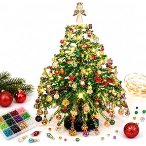 DIY Beaded Christmas Tree Kit, Handmade Mini Desk Xmas Bead Art | Create Your Own Sparkling Holiday Decoration,3D Crystal Bead Christmas Tree Making Kit,Holiday Tabletop Decoration