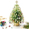 thumbnail image 1 of DIY Beaded Christmas Tree Kit with Lights, Beginner Friendly Mini Bead Xmas Tree Craft Set Create Your Own Sparkling Holiday Decoration,#Chris, 1 of 9