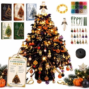 DIY Beaded Christmas Tree Kit with Lights, Crystal Bead Christmas Tree Making Kit, Handmade Mini 3D Xmas Tree Craft, Sparkling Tabletop Holiday Decoration