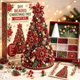 thumbnail image 1 of DIY Beaded Christmas Tree Kit, Poinsettia Jewel Set with Beads and Pins, Handmade Holiday Decor for Adults and Crafters, 1 of 7