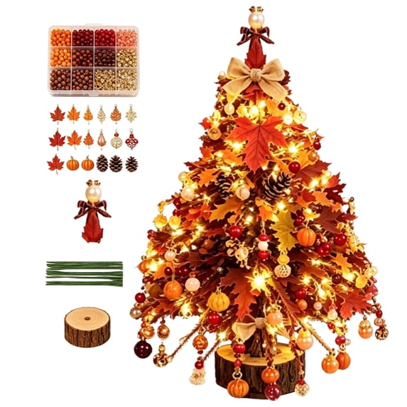 DIY Beaded Christmas Tree Kit, Sparkling Bead Branches Light Up Tabletop Tree, Decorative Holiday Tabletop Centerpiece for Christmas Home Decor and Relaxing Activity & Meaningful Holiday Gift C
