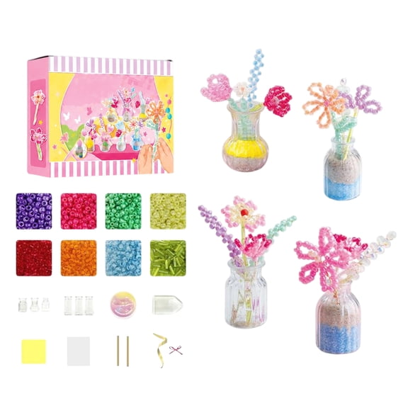 DIY Beaded Craft Kit Afternoon Tea Party Theme Pendant Making Set with Accessories for Beginners Adults Creative Home Decoration Gift Activity