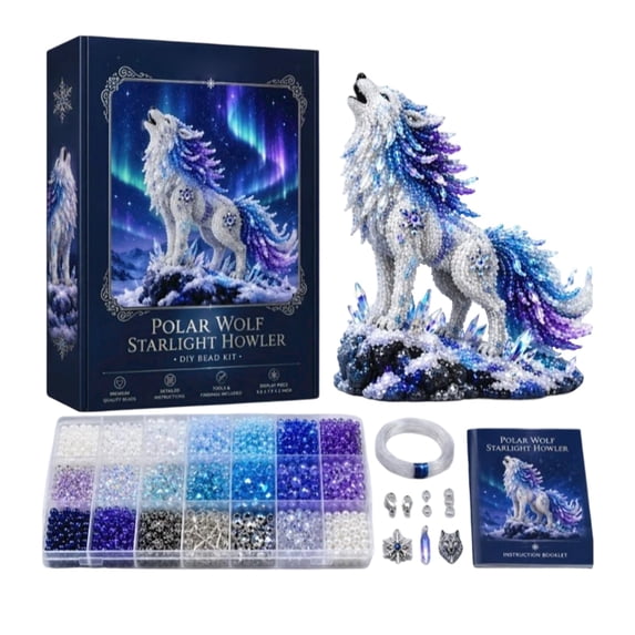DIY Beaded Craft Kit Arctic Winter Guardian Theme Handmade 3D Figure with Colorful Beads Instructions for Craft Lover Desktop Decor Gift