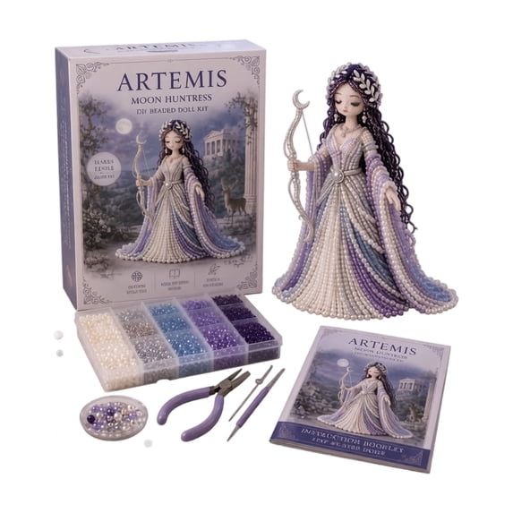DIY Beaded Doll Kit, Goddess Bead Craft Set, Complete Tools Instruction Handmade Art Hobby Gift for Adults, Art Craft Holiday Present for Craft Lovers