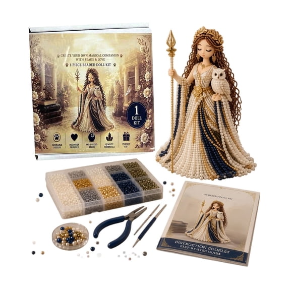 DIY Beaded Doll Kit, Goddess Bead Craft Set, Complete Tools Instruction Handmade Art Hobby Gift for Adults, Art Craft Holiday Present for Craft Lovers
