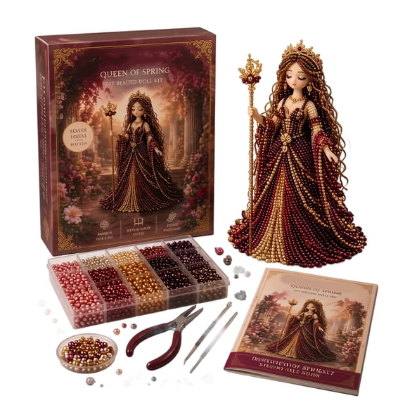 DIY Beaded Doll Kit for Adults and Teens Handmade Figure Craft Set with Beads Tools Instruction Book and Display Model Project