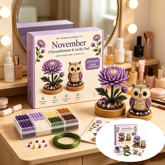 DIY Beaded Garden Kit, Handmade Tabletop Decor Set, Step-by-Step Crafting Guide for Adults, Creative Home Accent, Relaxing Hobby Activity, by IHXORA