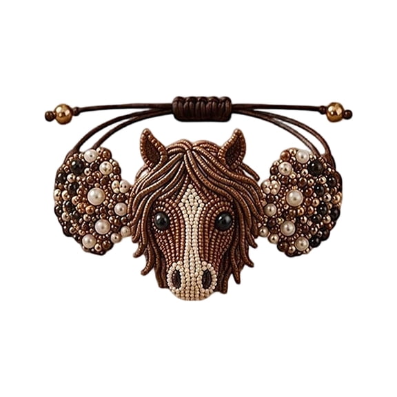 DIY Beaded Horse Bracelet Making Kit, Exquisite Animal Beaded Bracelet Set, DIY Beading Craft Kit for Personalized Jewelry Making Party Activity