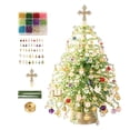 thumbnail image 1 of DIY Beaded Lighted Christmas Tree Kit, Sparkling Tabletop Holiday Ornament Craft Set, Beginner Desk Decor Gift, 1 of 1