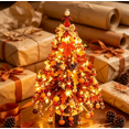 thumbnail image 1 of DIY Beaded Mini Christmas Tree Kit, Easy Assembly Craft Set with Warm LED Lights for Festive Winter Wonderland Shelf Display, 1 of 8