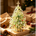thumbnail image 1 of DIY Beaded Mini Christmas Tree Kit, Easy Assembly Craft Set with Warm LED Lights for Festive Winter Wonderland Shelf Display, 1 of 8