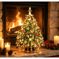 thumbnail image 1 of DIY Beaded Mini Christmas Tree Kit, Easy Assembly Craft Set with Warm LED Lights for Festive Winter Wonderland Shelf Display, 1 of 8