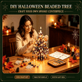 thumbnail image 1 of DIY Beaded Mini Halloween Tree Craft Kit, Bead Art Ornament, Handmade Beginner Friendly Tree Making Supplies, Holiday Tabletop Desk Home Decoration, 1 of 8