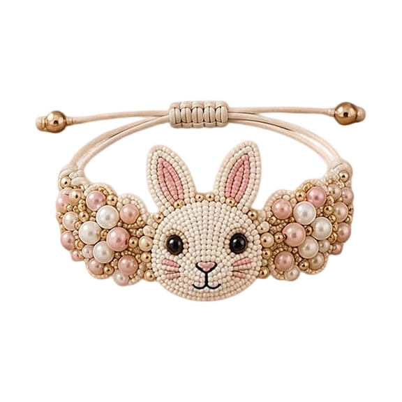 DIY Beaded Rabbit Bracelet Making Kit, Exquisite Animal Beaded Bracelet Set, DIY Beading Craft Kit for Personalized Jewelry Making Party Activity