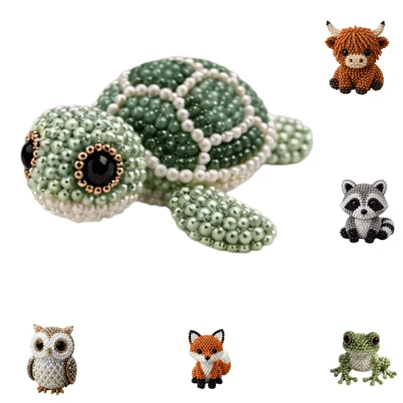 DIY Beading Kit for Adults Beginners Cute Bead Animal Craft Set Colorful Beads Jewelry Making Art Craft Kit Handmade Gift