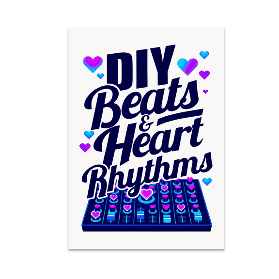 DIY Beats & Heart Rhythms Music Wall Art - Indie Music Creator - 13x19 Poster Print