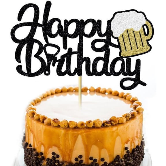 DIY Beer Mug Happy Birthday Cake Topper Beer Theme Party Birthday Party Decorations