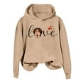 thumbnail image 1 of DIY Big Head Photo Hoodie Oversized Couples Matching Pullover Sweatshirt Personalized Face Print with Heart & "Love" Text Cozy Thick Hooded Sweatshirt Fun Valentines Day Hoodie, 1 of 4