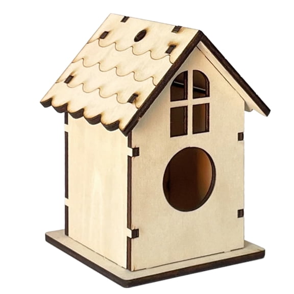 DIY Bird Nesting Box Unassembled Toy Crafts for Bird Parrot Parakeets Outdoors Perch Stand Nest Cage Parrot