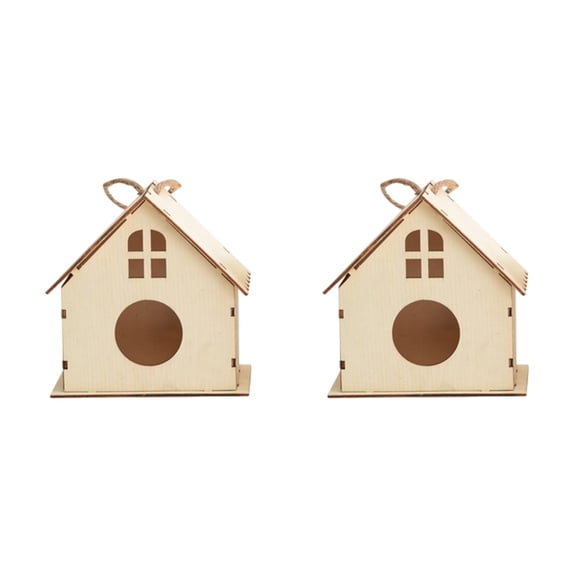 DIY Birdhouse Craft Kit - Unassembled Wooden Birdhouses with Painting Supplies and Brushes - Fun Outdoor Decoration Activity Set