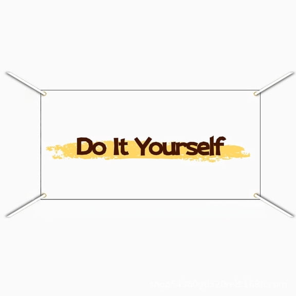 DIY Blank Banner, 70.8"x43.3" White Polyester Customizable Banner with Grommets & Ropes for Parties, Events & DIY Projects