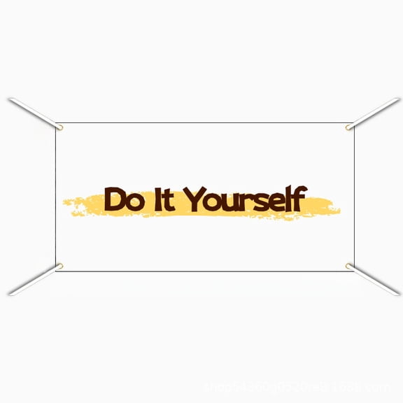 DIY Blank Banner, 70.8"x43.3" White Polyester Customizable Banner with Grommets & Ropes for Parties, Events & DIY Projects
