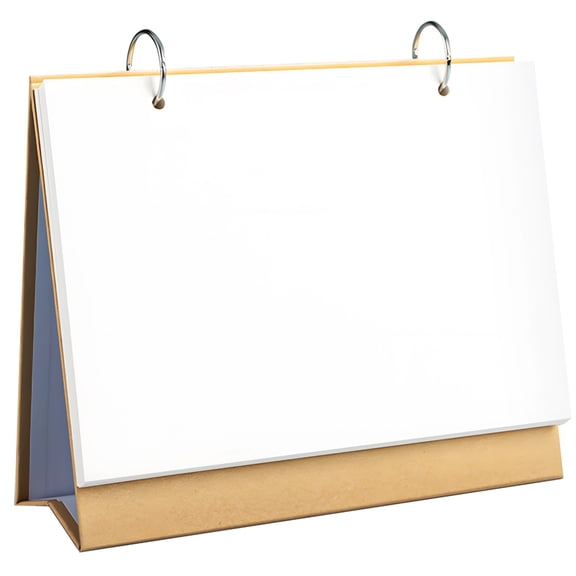 DIY Blank Desk Calendar, 30 Sheets Sketch Paper Calendar (8.3x3x6.7 inches) - Refillable Desktop Calendar with Ring Binder for Drawing, Planning, Photo Display, and Note Taking