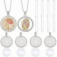thumbnail image 1 of DIY Blank Dome Alloy Rhinestone Pendant Necklace Making Kits including 304 Stainless Steel Chain Necklaces and Transparent Glass Cabochons Silver 45.5x42x3.5mm, 1 of 5