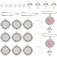thumbnail image 1 of DIY Blank Dome & Angel Alloy Wedding Bouquet Charm Making Kit Brooch Pin Making Mixed Color 7~56x7~39x1~10mm Hole: 2~3mm, 1 of 5