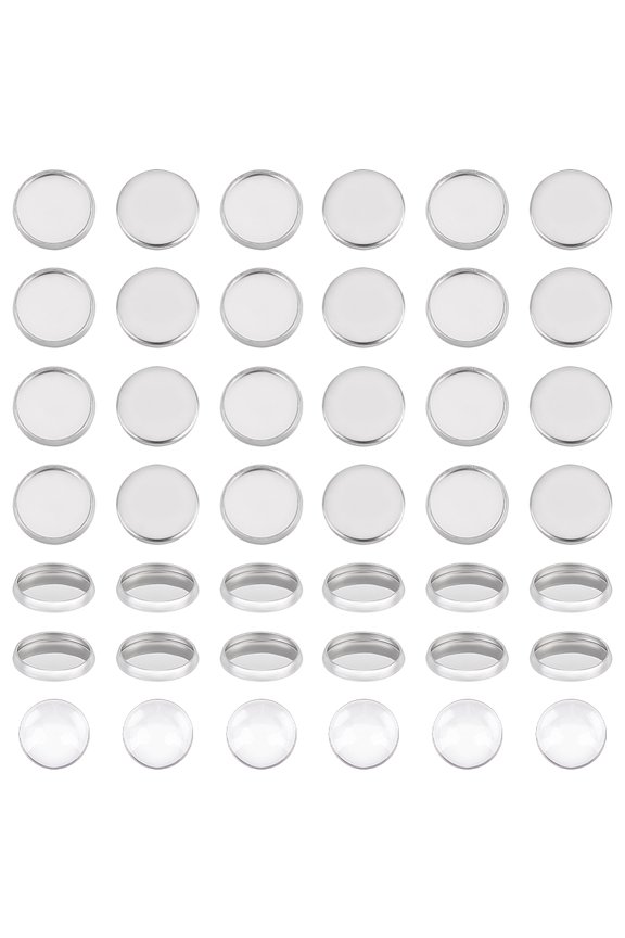 DIY Blank Dome Stainless Steel Cabochon Making Kits Stainless Steel Color Cabochon Tray Settings: 12x2mm Inner Diameter: 10mm diy