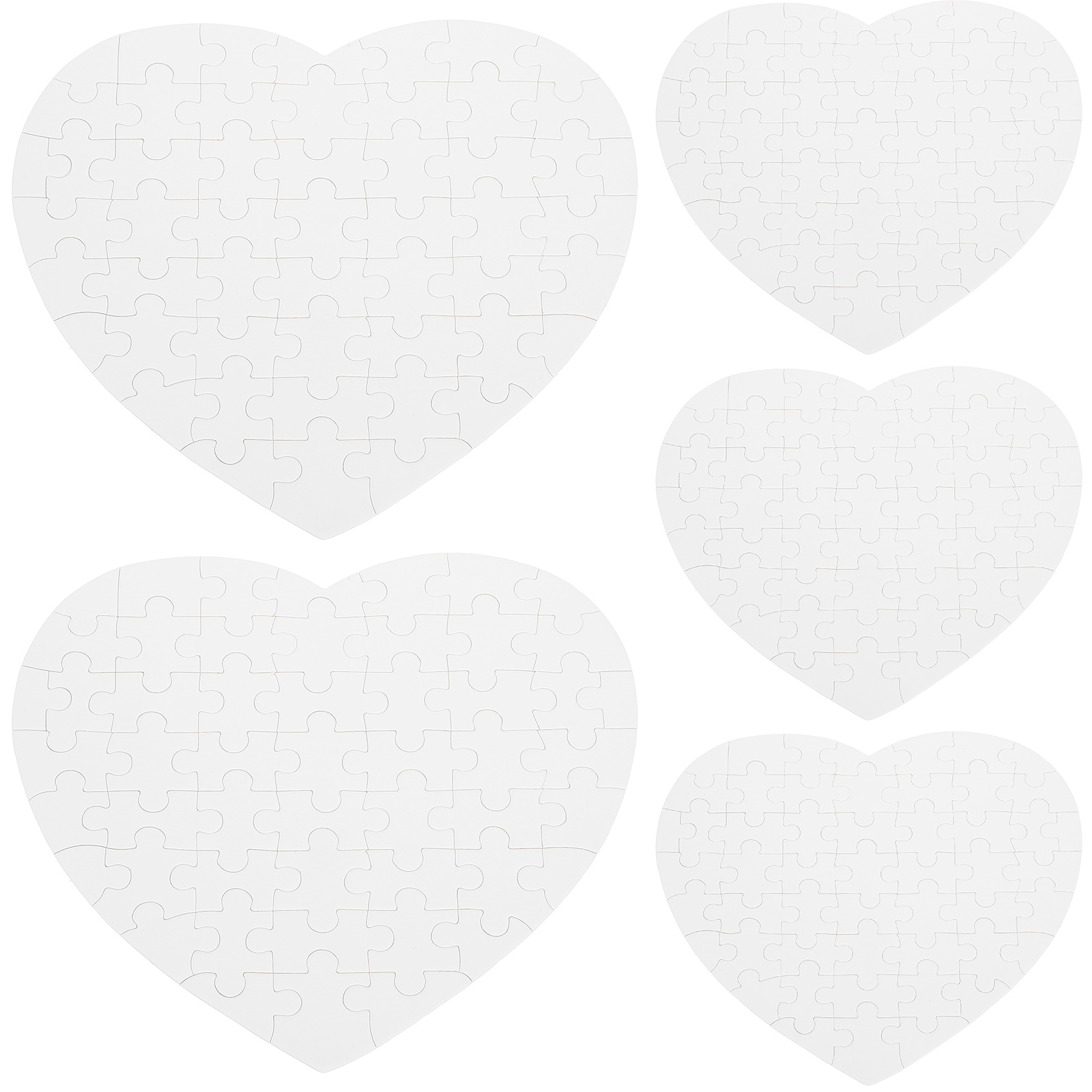 DIY Blank Puzzle 5 Sets Transfer Puzzles Sublimation Craft Toy Game for