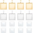 thumbnail image 1 of DIY Blank Square Pendant Making Kit Including 304 Stainless Steel Pendant Cabochon Settings Glass Cabochons Golden 16Pcs/box, 1 of 6