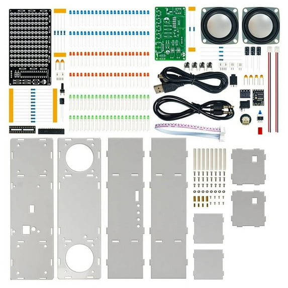 DIY Bluetooth Speaker Kit Electronic LED Music Spectrum Dual Channel Soldering Practice 3W Speaker 8002 Amplifier