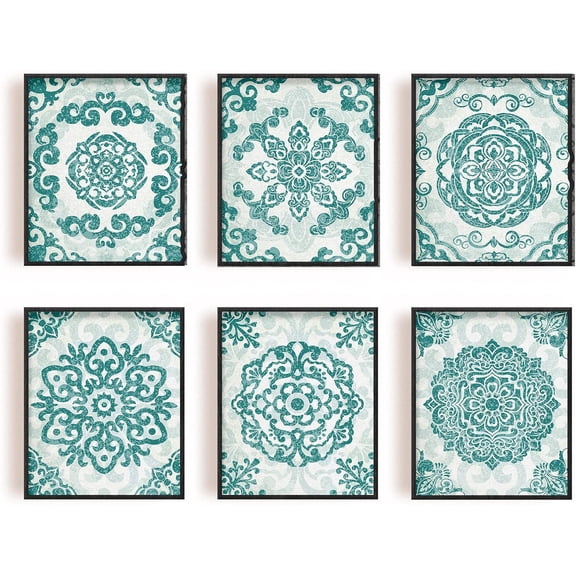 DIY Bohemian Unframed Canvas Prints Geometric Pattern Wall Decor Minimalist Abstract Modern Neutral Green Wall Art Prints DIY