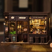 DIY Book Nook Kit, Corner Tavern 3D Wooden Puzzle, Miniature House for Bookshelf Decor,DIY Craft for Adults & Teens 14+,Gift for Family & Friends
