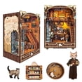 thumbnail image 1 of Strucwood DIY Book Nook Kit Caramel Dreams Wooden Puzzles with LED Dust Cover,3D Crafts Hobbies Gifts for Adults（SQ-03）, 1 of 10