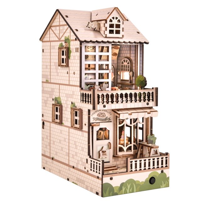 DIY Book Nook Kit, STF9 3D Wooden Puzzle Bookshelf Insert Diorama Kit