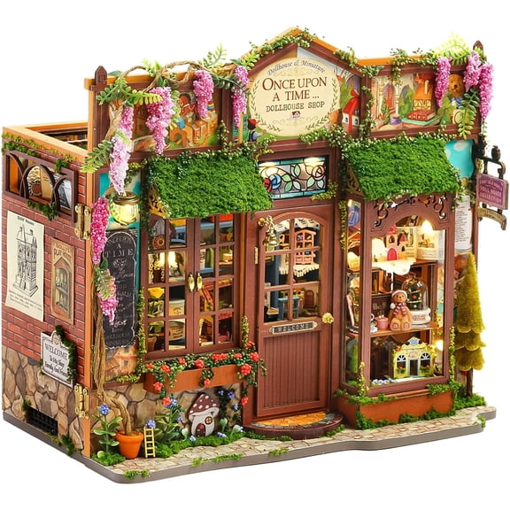 DIY Book Nook Kits for Adults, Fairy Tale Book Nook Kit with LED Light, 3D Wooden Puzzle DIY Miniature Dollhouse Kit, Creative Bookshelf Decor & Unique Gift for Teens & Book Lovers