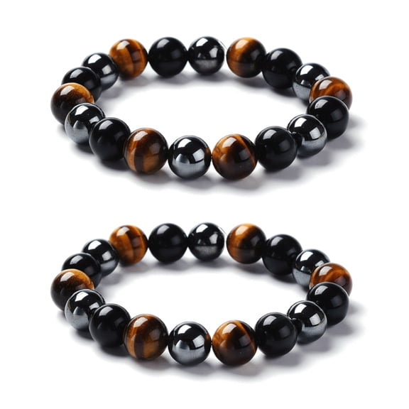 DIY Bracelet Jewelry Making Kits Including Gemstone Round Beads Brass Spacer Beads Elastic Crystal Thread Gemstone Beads: 30pcs