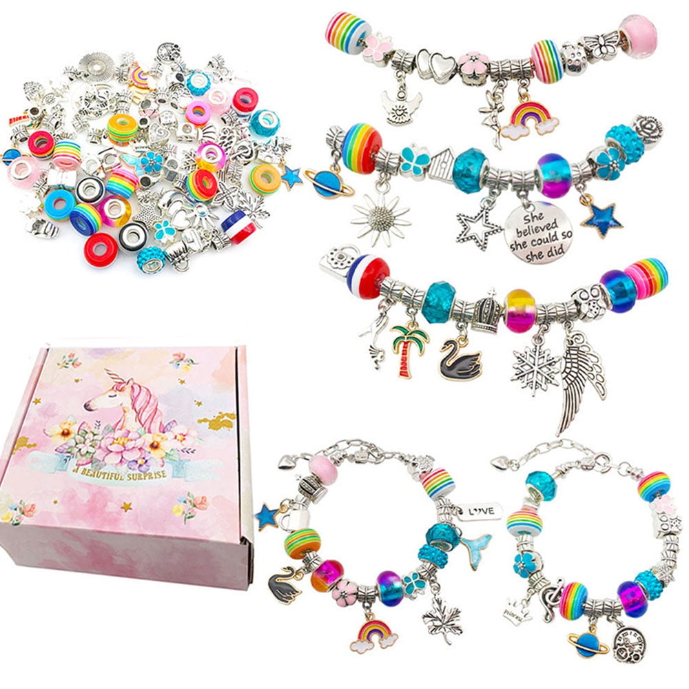 DIY Bracelet Making Kit Charms Necklace Jewelry Making Supplies Beads DIY Craft Gift Set for Adults Teens Girls
